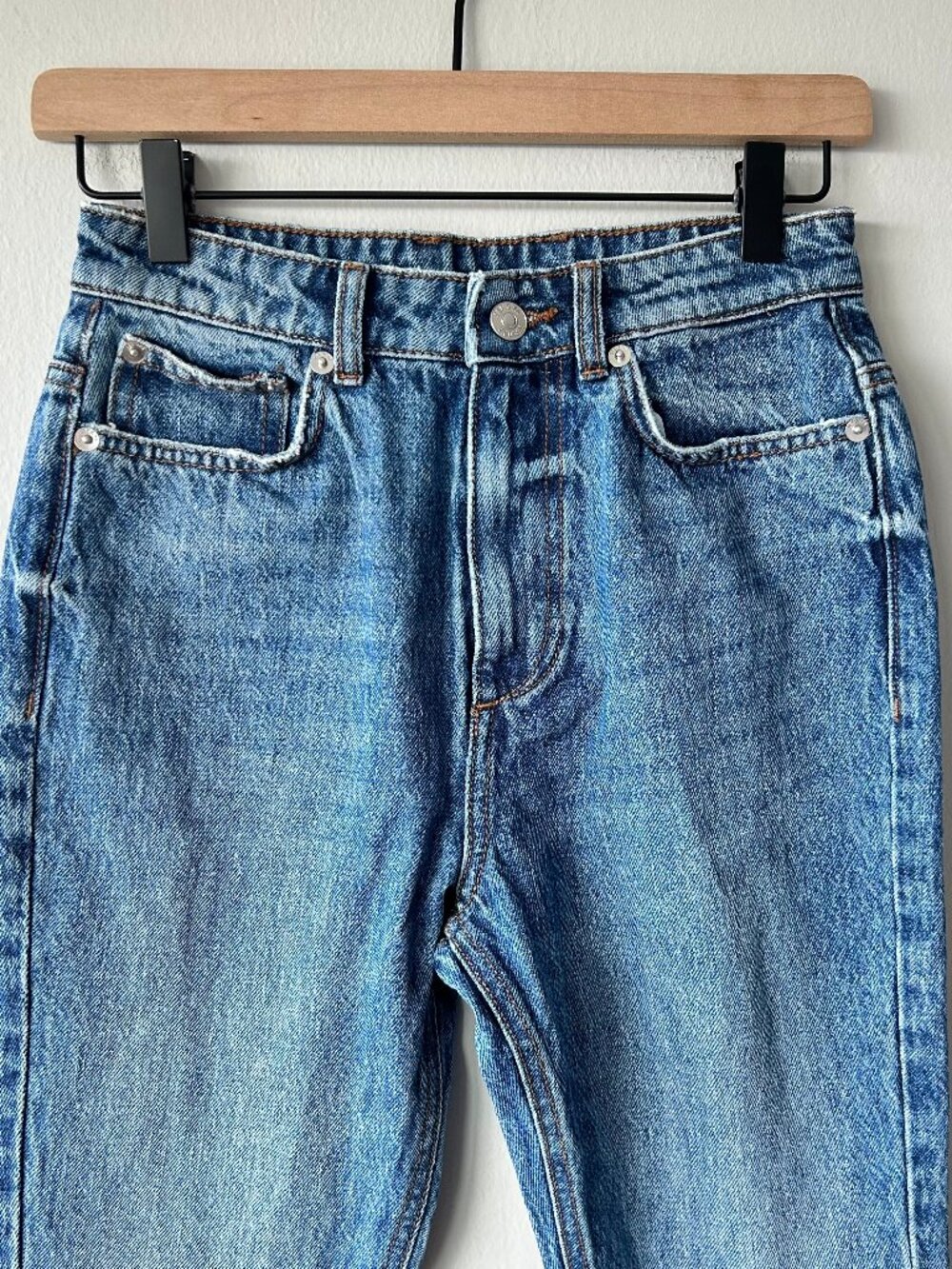 SER.O.YA LAFAYETTE Slim Straight Leg Low Tide Jeans Size W24 L34 Slit Hem - Picture 4 of 15